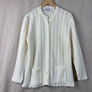 Vintage Carly Blake Womens Knit Cardigan Sweater Size L Cottagecore Soft Girl